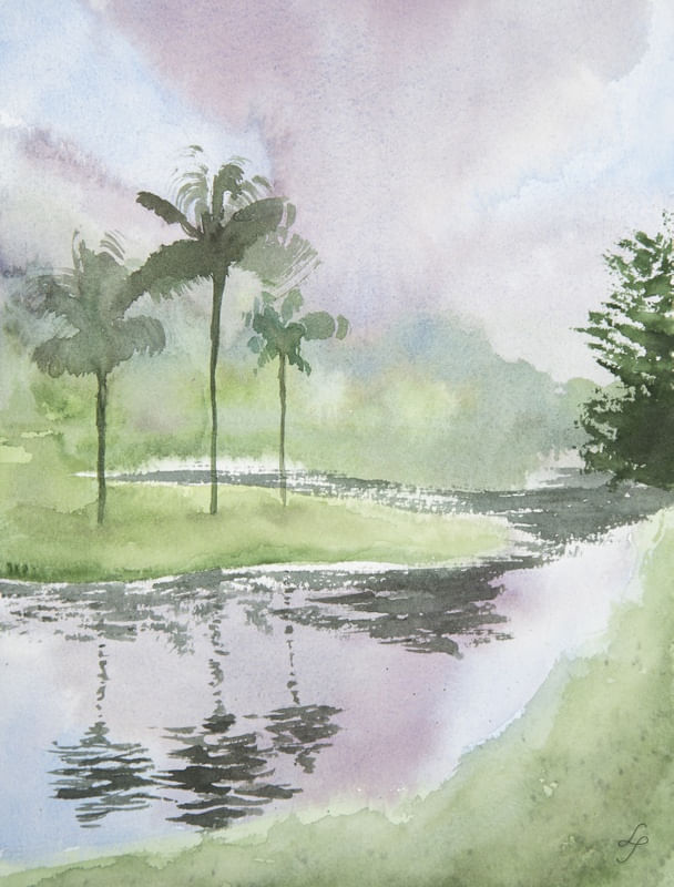 CÓRREGO EM AQUARELA