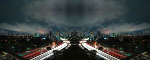 PANORAMA NOTURNO ESPELHADO