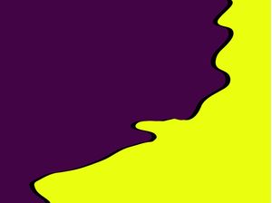 ABSTRACT PAINTING IN PURPLE AND YELLOW