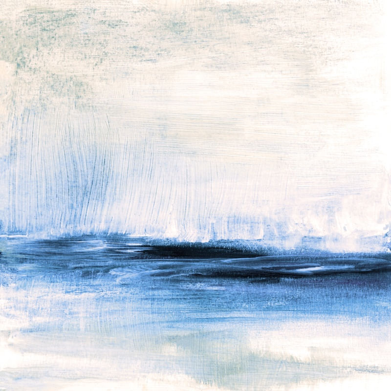 DIRECT PATH 2, AZUL BEGE MINIMALISTA PAISAGEM ABSTRATO MODERNO PANORAMA PINTURA ELEGANTE