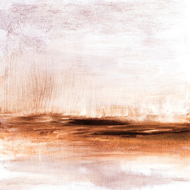 DIRECT PATH 3, LARANJA MARROM MINIMALISTA PAISAGEM ABSTRATO MODERNO PANORAMA PINTURA ELEGANTE