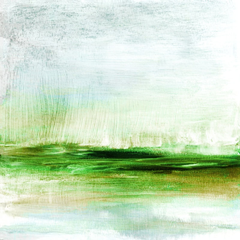 DIRECT PATH 6, LIMAO VERDE MINIMALISTA PAISAGEM ABSTRATO MODERNO PANORAMA PINTURA ELEGANTE