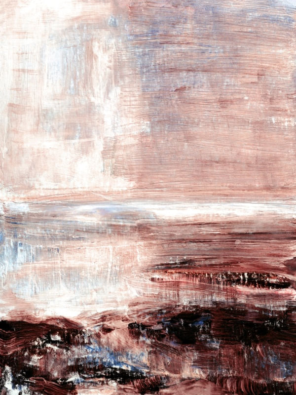 HAZY COAST 3, ATMOSFERICO OCEANO COSTEIRO DE PRAIA PAISAGEM PANORAMA ABSTRATO MODERNO PINTURA