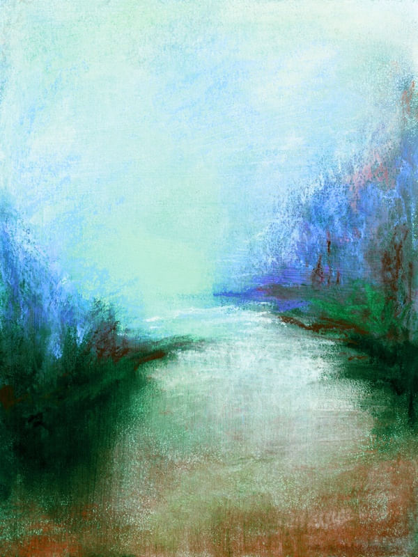 THE MARSHLANDS 4, COLORIDO NATUREZA PAISAGEM ABSTRATO ELEGANTE PINTURA