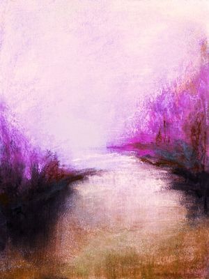 THE MARSHLANDS 5, COLORIDO NATUREZA PAISAGEM ABSTRATO ELEGANTE PINTURA
