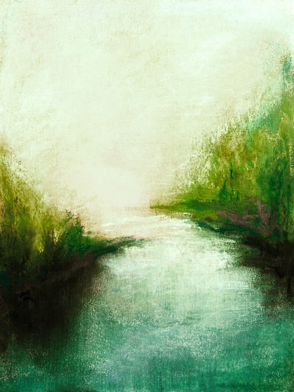 THE MARSHLANDS 6, COLORIDO NATUREZA PAISAGEM ABSTRATO ELEGANTE PINTURA