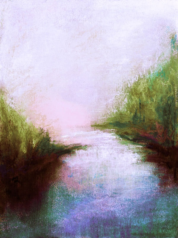 THE MARSHLANDS 8, COLORIDO NATUREZA PAISAGEM ABSTRATO ELEGANTE PINTURA