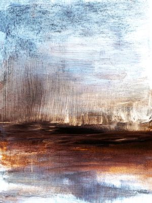 MOODY MOORS 1, ABSTRATO ORGANICO PAISAGEM ATMOSFERICO MINIMALISTA PINTURA