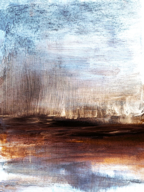 MOODY MOORS 1, ABSTRATO ORGANICO PAISAGEM ATMOSFERICO MINIMALISTA PINTURA