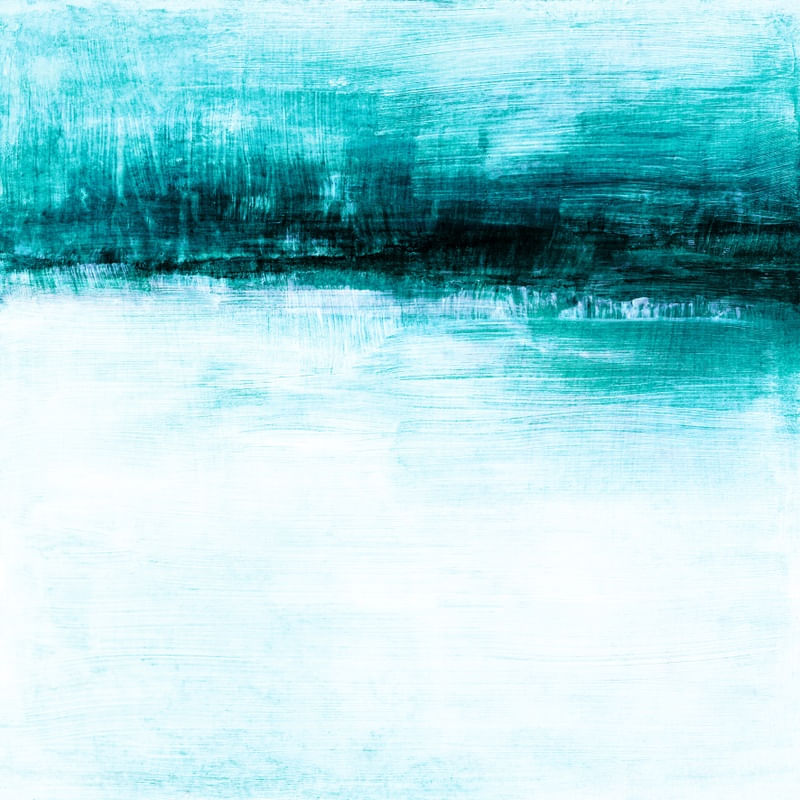 SHROUDED 3, AGUA TURQUESA AZUL VIBRANTE MODERNO ABSTRATO COLORIDO PINTURA