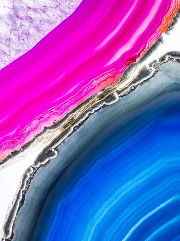 CRISTAL DE ÁGATA ROSA E AZUL VERTICAL