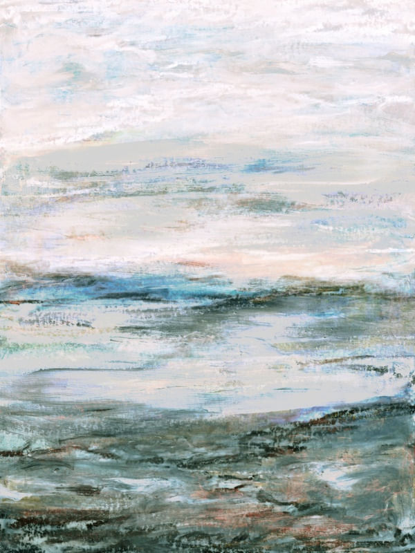 DRIFTING 2, ABSTRATO ORGANICO ELEGANTE OCEANO ONDAS COSTEIRO DE PRAIA PINTURA