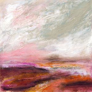 GYPSY SOUL 1, COLORIDO ABSTRATO PAISAGEM MODERNO QUADRADO PANORAMA PINTURA