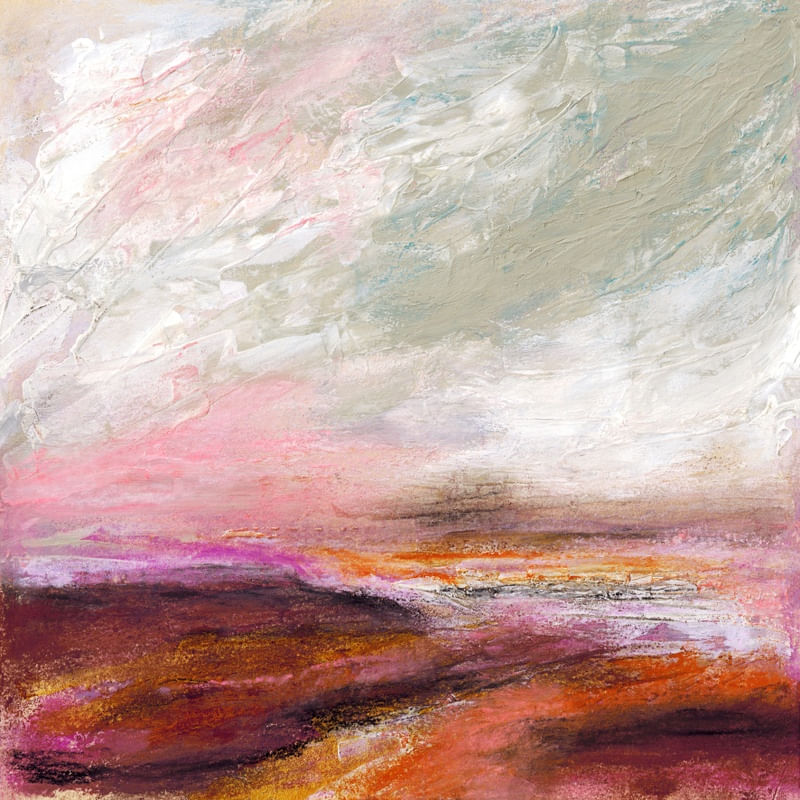 GYPSY SOUL 1, COLORIDO ABSTRATO PAISAGEM MODERNO QUADRADO PANORAMA PINTURA