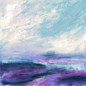 GYPSY SOUL 3, COLORIDO ABSTRATO PAISAGEM MODERNO QUADRADO PANORAMA PINTURA