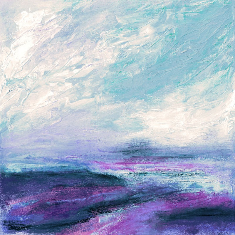 GYPSY SOUL 3, COLORIDO ABSTRATO PAISAGEM MODERNO QUADRADO PANORAMA PINTURA