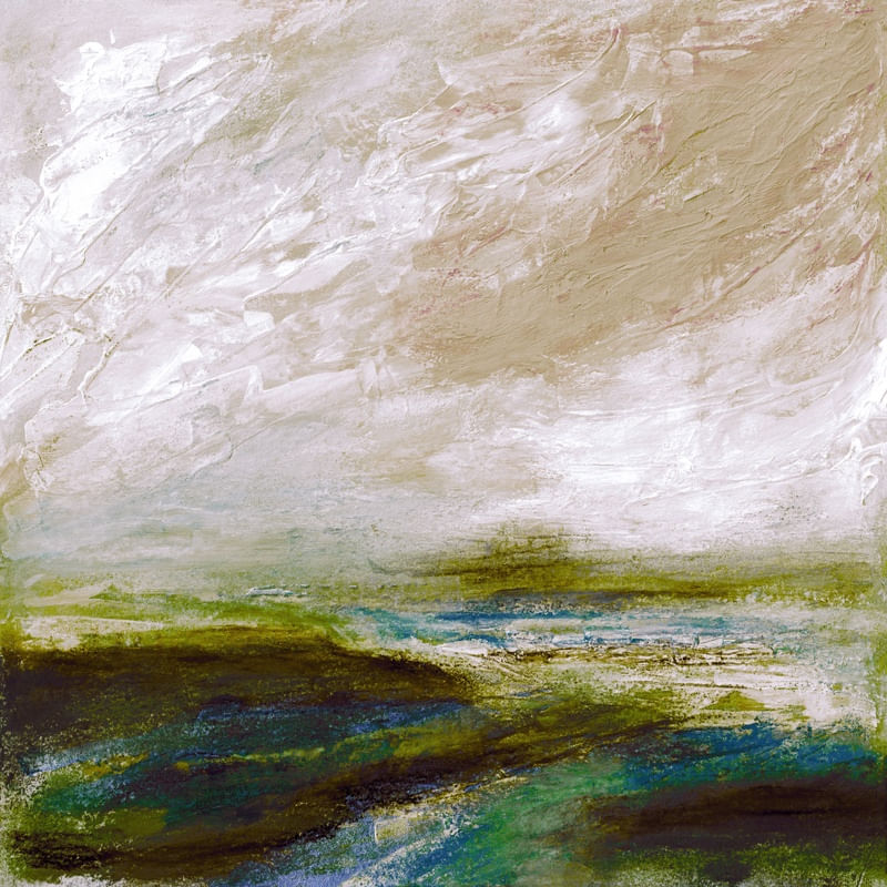 GYPSY SOUL 6, COLORIDO ABSTRATO PAISAGEM MODERNO QUADRADO PANORAMA PINTURA