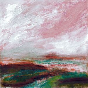 GYPSY SOUL 7, COLORIDO ABSTRATO PAISAGEM MODERNO QUADRADO PANORAMA PINTURA