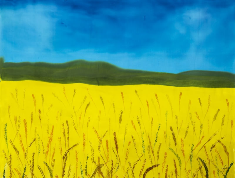 CAMPO DOURADO E LINHA DO HORIZONTE EM TECIDO