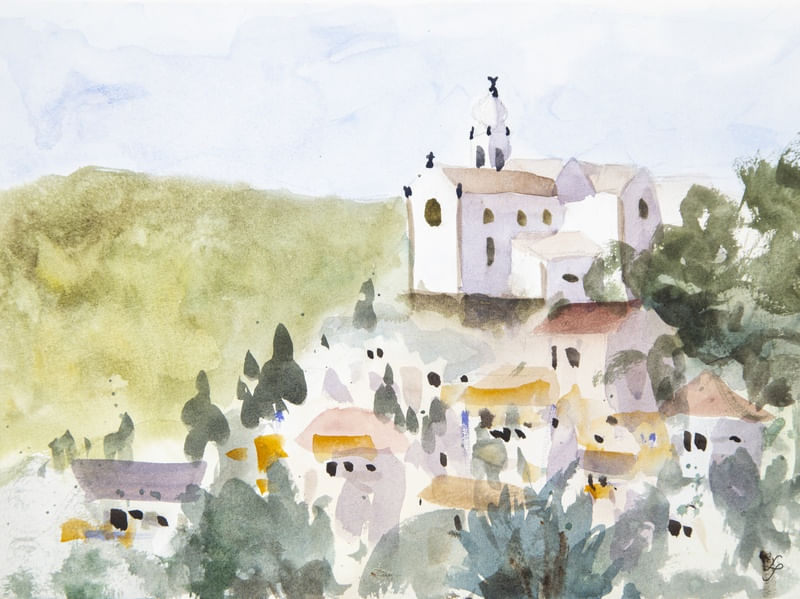 CIDADE ABSTRATA EM AQUARELA