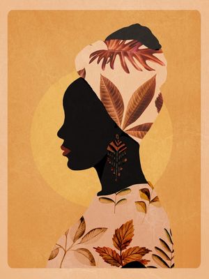 MINIMAL ABSTRACT ART TROPICAL GIRL 4