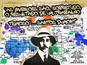 FRASE SANTOS DUMONT COM PROJETO 14 BIS GRAFITE