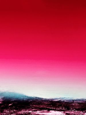 SKYFALL 2, VERMELHO ROSA NEON ABSTRATO PAISAGEM MODERNO MINIMALISTA PANORAMA