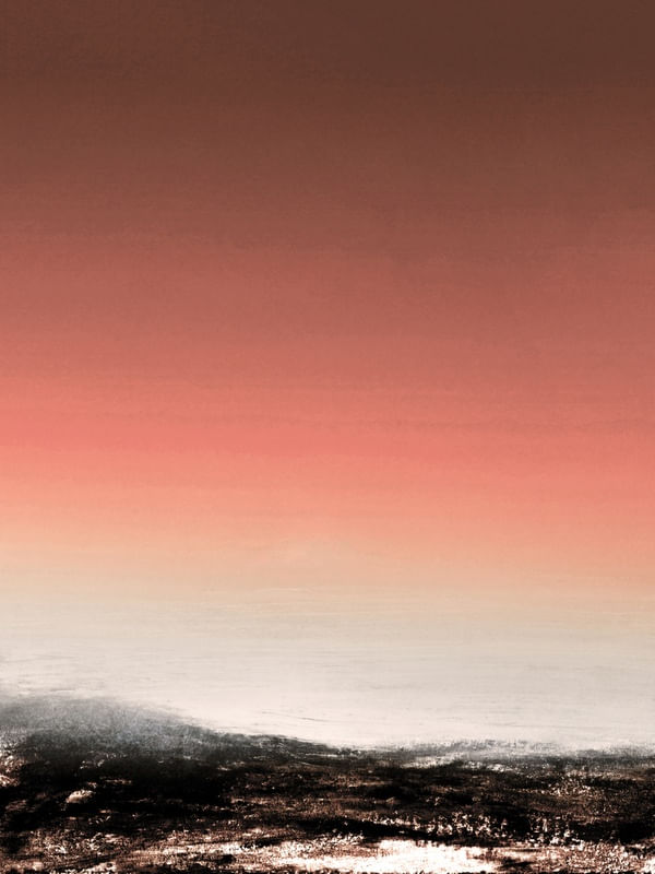 SKYFALL 4, ROSA MALVA BEGE ABSTRATO PAISAGEM MODERNO MINIMALISTA PANORAMA