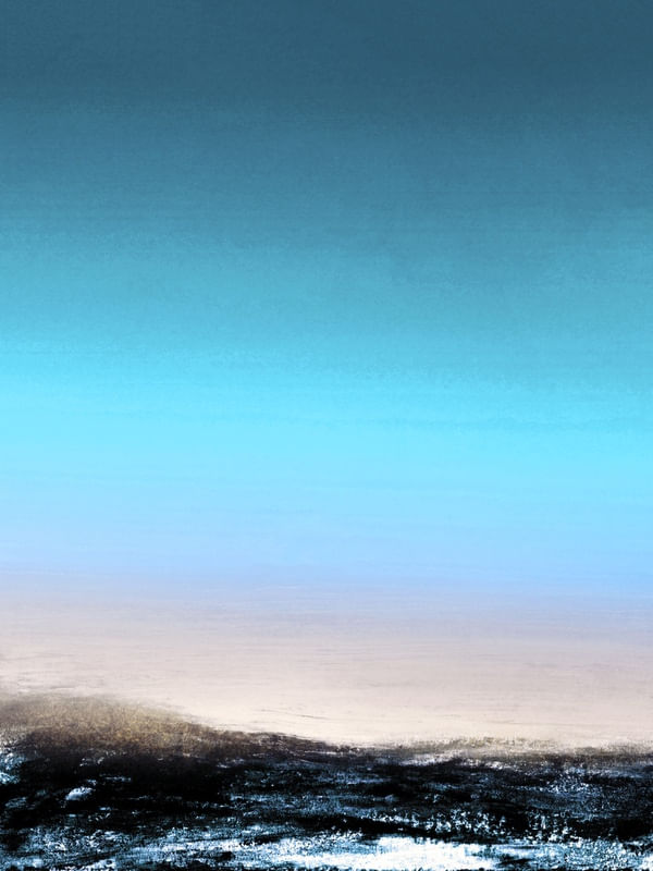 SKYFALL 8, AZUL TURQUESA AGUA ABSTRATO PAISAGEM MODERNO MINIMALISTA PANORAMA