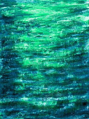 RIPPLE EFECT 2 ESMERALDA VERDE, MODERNO ONDAS OCEANO MOVIMENTO PINCELADAS ORGANICO PINTURA