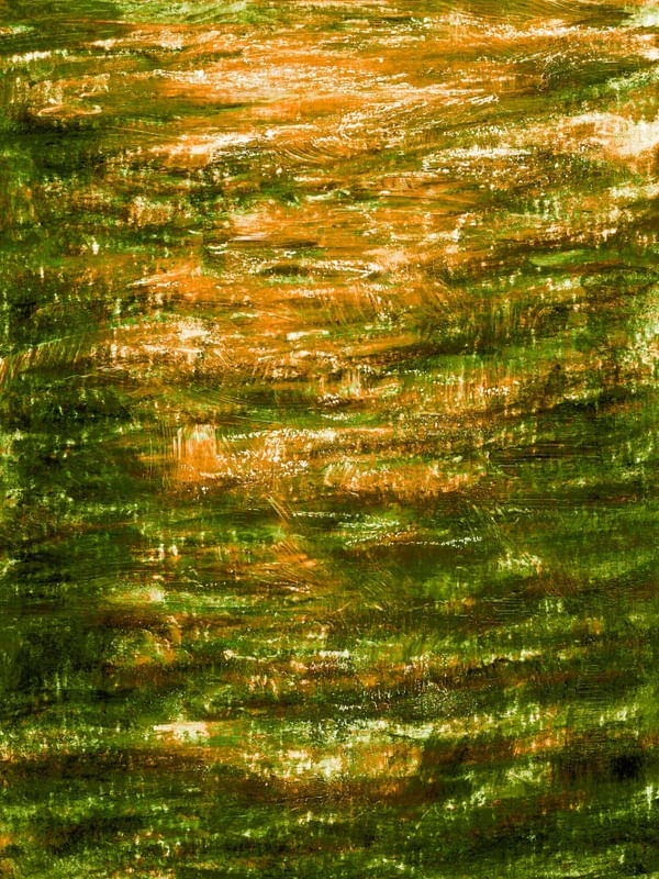 RIPPLE EFECT 3 LARANJA VERDE, MODERNO ONDAS OCEANO MOVIMENTO PINCELADAS ORGANICO PINTURA