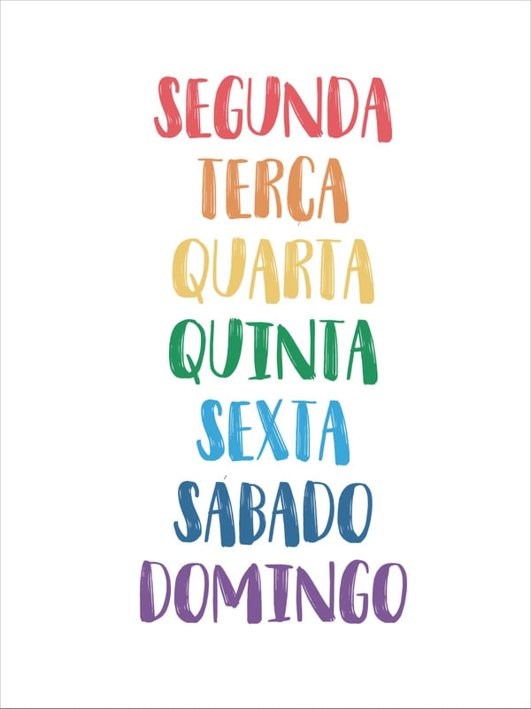 DIAS DA SEMANA COLORIDOS