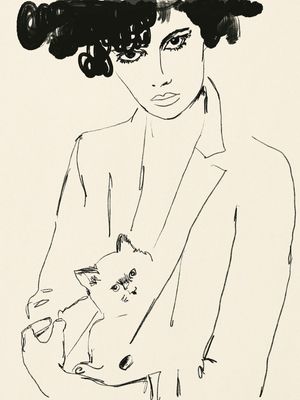 WOMAN WITH CAT