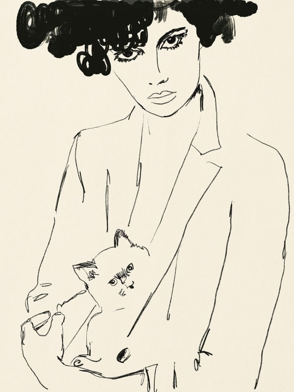 WOMAN WITH CAT