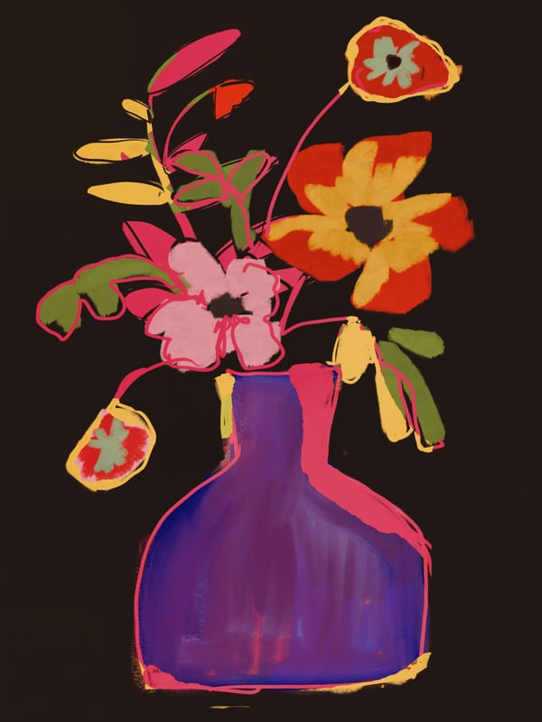 COLORFUL FLOWER IN VASE 2