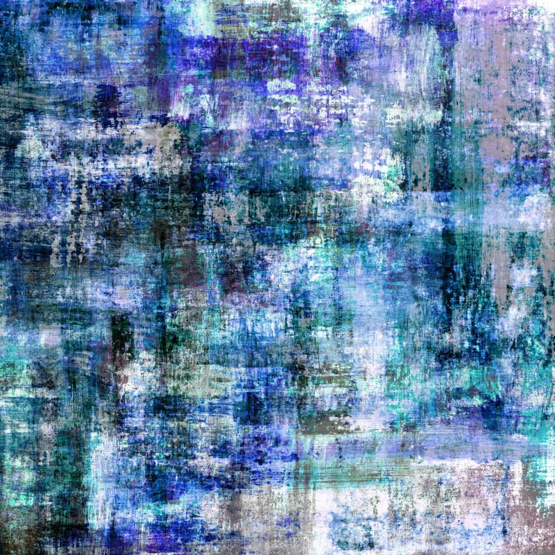 GRUNGE STROKES 2, AZUL ABSTRATO QUADRADO