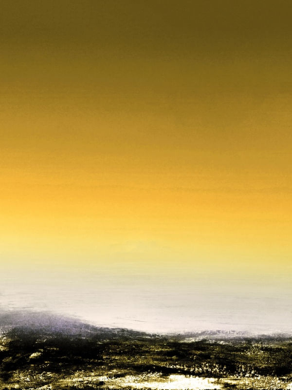 SKYFALL 6, AMARELO CINZA ABSTRATO PAISAGEM