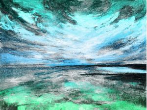 WINDSWEPT 5 PAISAGEM AGUA VERDE, PANORAMA PINTURA