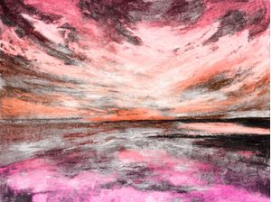 WINDSWEPT 8 PAISAGEM ROSA CORAR, PANORAMA PINTURA