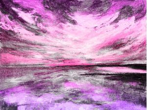 WINDSWEPT 9 PAISAGEM ROXO FUCSIA, PANORAMA PINTURA