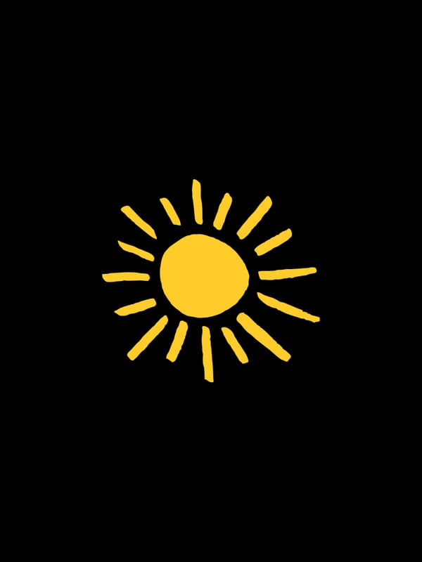 AQUARELA SOL AMARELO FUNDO PRETO