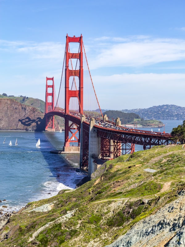 PONTE GOLDEN GATE NA BAÍA DE SÃO FRANCISCO