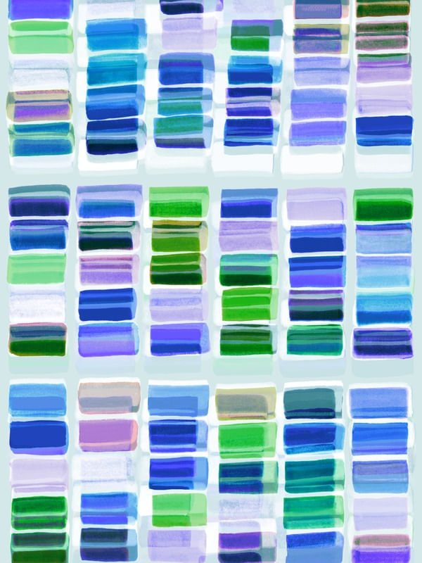 COLORBLOCK GRID 3, VERY PERI COLORIDO GEOMETRICO AGUARELA PINTURA