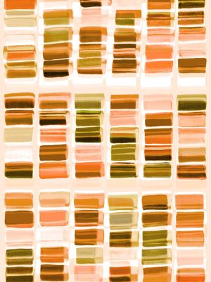 COLORBLOCK GRID 10, DESERTO LARANJA GEOMETRICO AGUARELA PINTURA