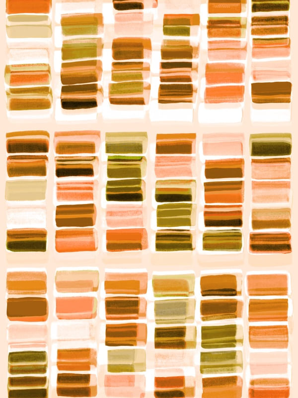 COLORBLOCK GRID 10, DESERTO LARANJA GEOMETRICO AGUARELA PINTURA