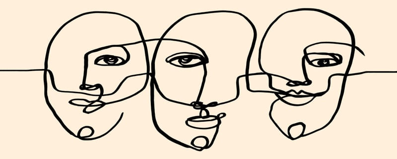 WE ARE ALL CONNECTED, BEGE MINIMALISTA LINHAS ROSTOS PESSOAS ILUSTRAÇÃO