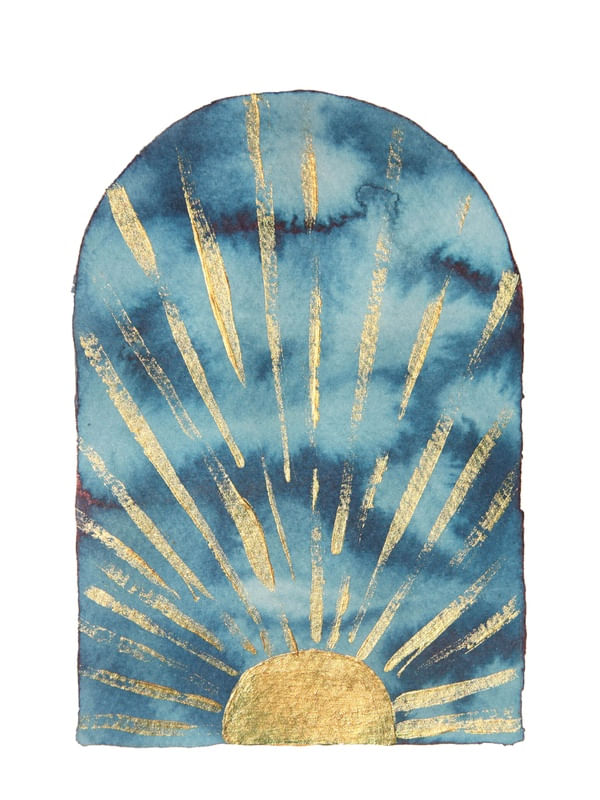 GOLDEN SUN WATERCOLOR