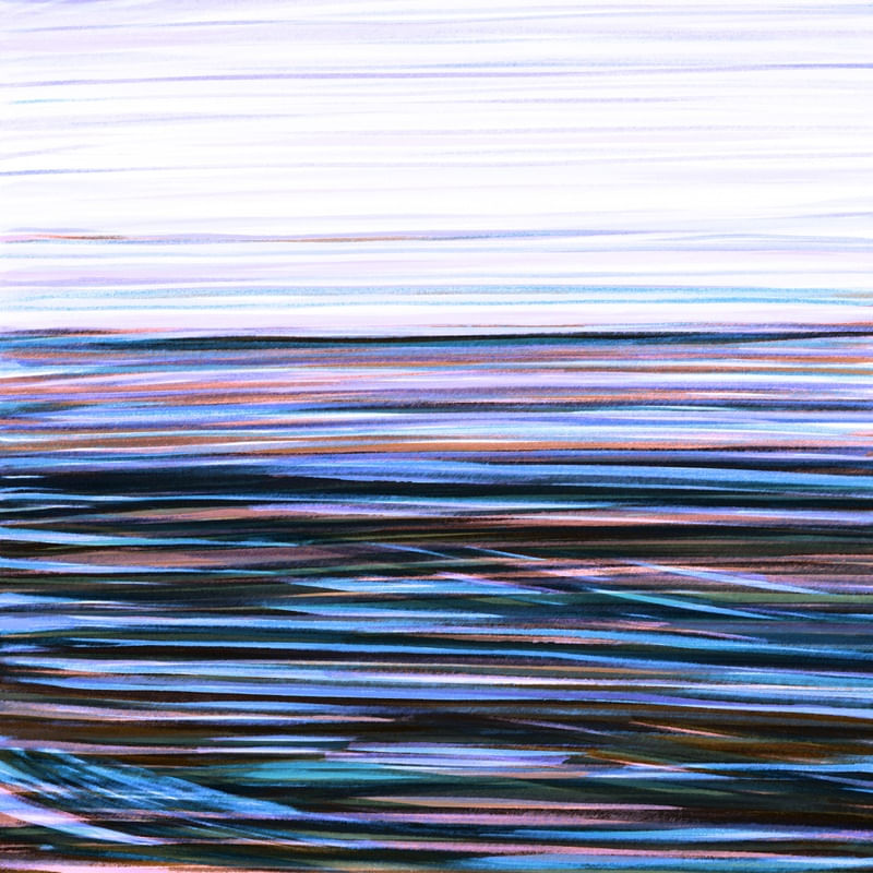 ENDLESS SEA 3 QUADRADO, MINIMALISTA ABSTRATO OCEANO ONDAS ILUSTRAÇÃO