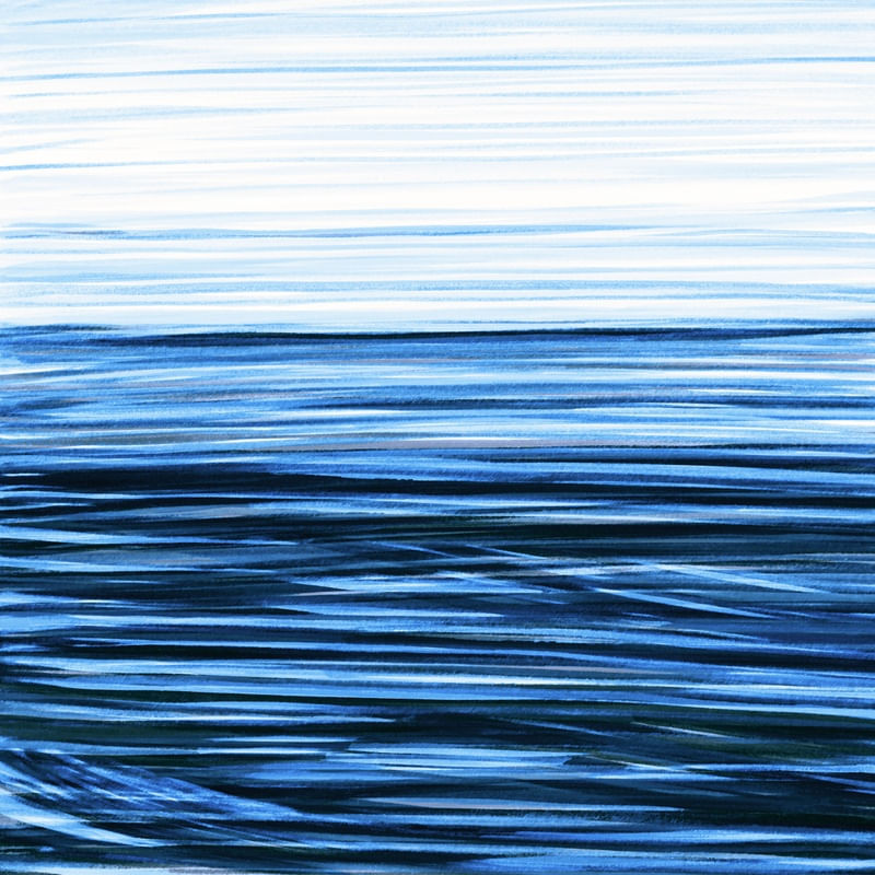 ENDLESS SEA 9 QUADRADO, MINIMALISTA ABSTRATO OCEANO ONDAS ILUSTRAÇÃO