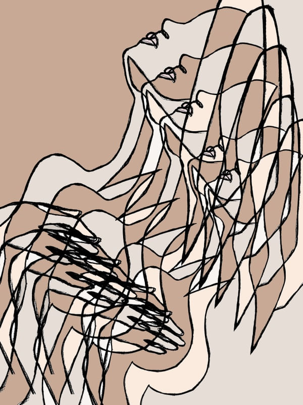GOT THE FEELS NEUTRO MULTI 1, SEXY MULHER ABSTRATO LINHAS SKETCH